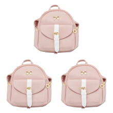 3X Backpack Small Diagonal Bag Leather Backpack Cute Bow Backpack Ladies Wallet