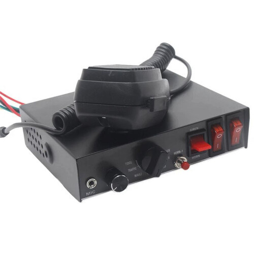 200W 9 Sound Loud Warning Alarm  Fire Siren Horn PA Speaker MIC System Microphone Fire Speaker Host 24V