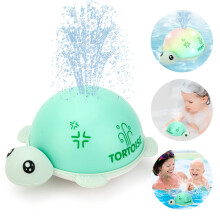 Baby Bath Toys with LED Light, Auto Water Spray Floating Tortoise for Toddlers and Infants