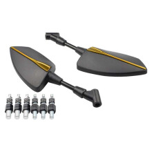 Motorcycle Universal 10mm 8mm Rearview Mirror Axe Rear View Mirror Side Mirror with 6 Screw Gold