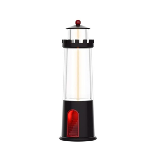 Three Layer Lighting Lighthouse Camping Maglev Camping Atmosphere Breathing Light Home Portable Sleep Light Black