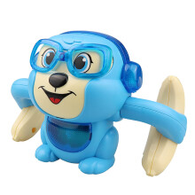 Electric Dancing Monkey Toy with Voice Control, 360 Rolling, Music and Lights, Blue Birthday Gift