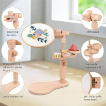 Embroidery Hoop Stand, Embroidery Stand with Disc, Easy to Use Beech Wood Embroidery Hoop Stand for Art Projects