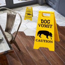 Cat Vomit Warning Sign Decoration, Fun Gift for Cat Lovers, Suitable for Desk and Office Use A