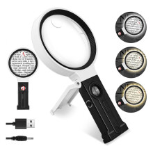 40 X 30 X 10 Times Magnifying Glass, 36 LED Light-Emitting Magnifier, Suitable for Elderly Reading, Close Work, Jewelry