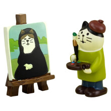 Urocza Miniaturowa Figurka Kota z Żywicy, Prezent do Biura dla Miłośników Kotów, Dodaj Fantazji do Miejsca Pracy