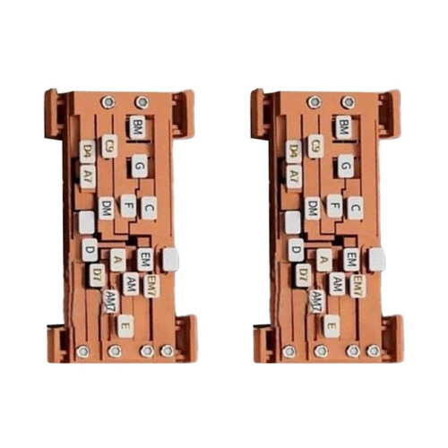 2pcs Brown Guitar Assistant Tool for Beginners - Automatic Chord Maker for Folk Guitar