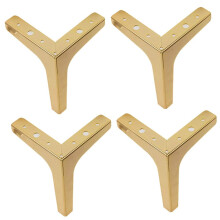 Gold Metal Furniture Legs 17cm Heavy Duty Iron Sofa Cabinet Feet with ScratchResistant Pads