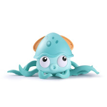 Bath Toy Wind Up Octopus with Amphibious Action for Kids, Floating and Pull Along Play, Blue