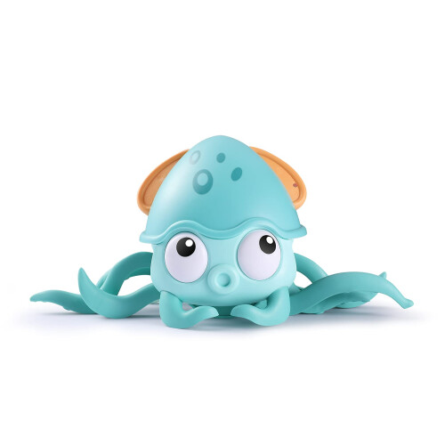 Bath Toy Wind Up Octopus with Amphibious Action for Kids, Floating and Pull Along Play, Blue