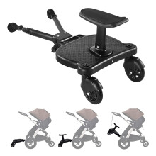 Stroller Ride On Board with Detachable Seat, Universal 2in1 Glider Board for Kids up to 55lbs