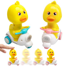 Baby Toy Car Set with Pull Back Action, Duck Design, Friction Powered, Toddler Gift 2 Pack