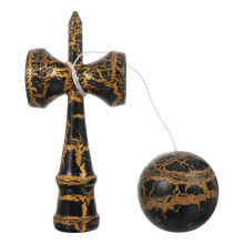 Black Wooden Kendama Toy for HandEye Coordination Training, Traditional Japanese Ball Game