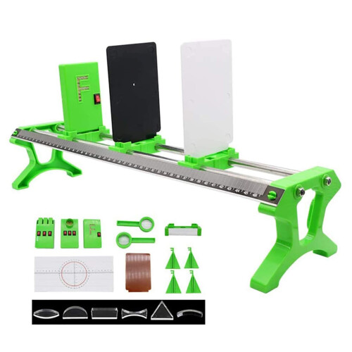 Optics Experiment Kit with Physics Optical Bench, Independent Light Heads and Lenses for School Labs 1