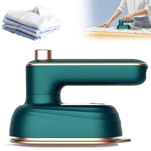 Portable Garment Steamer and Travel Steam Iron, Fast Wrinkle Removal, Rapid Heating, Green