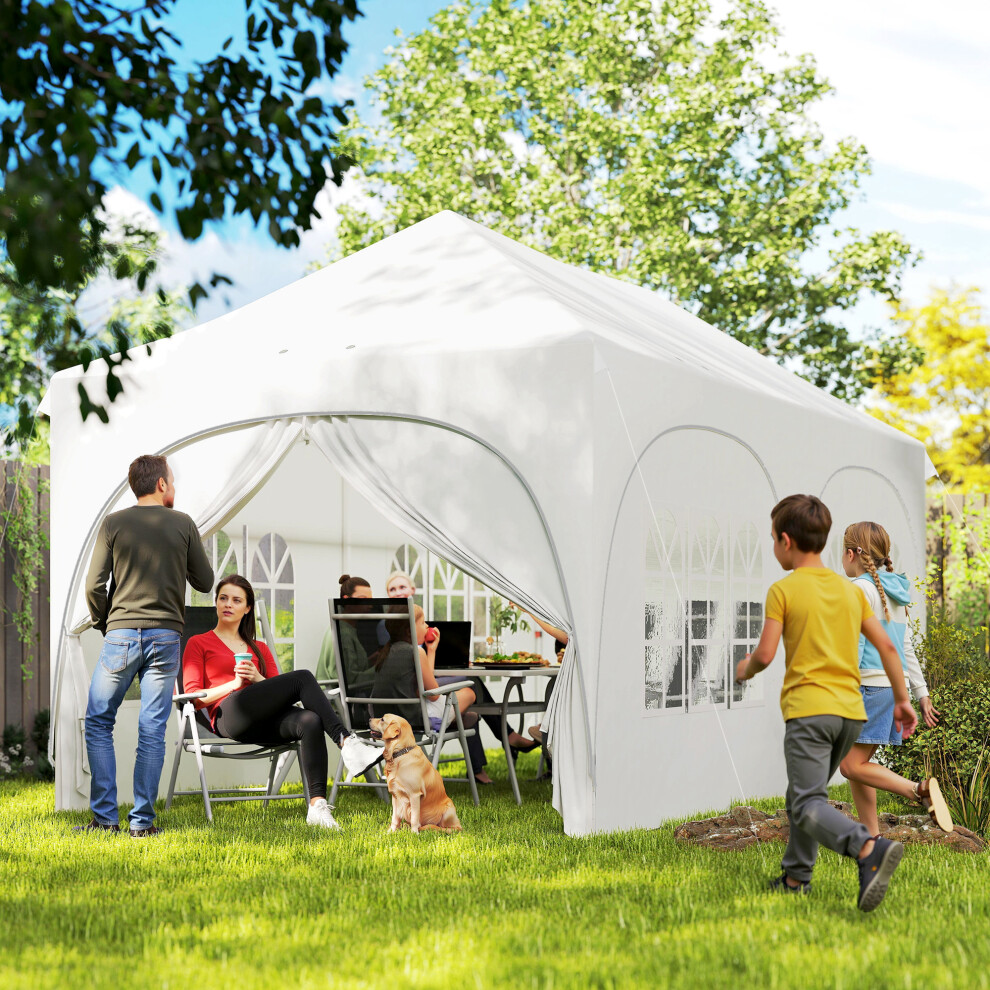 B&Q - 3 X 6M Pop Up Gazebo With SidesPeak Top Garden Party Tent Marquee - Image 3