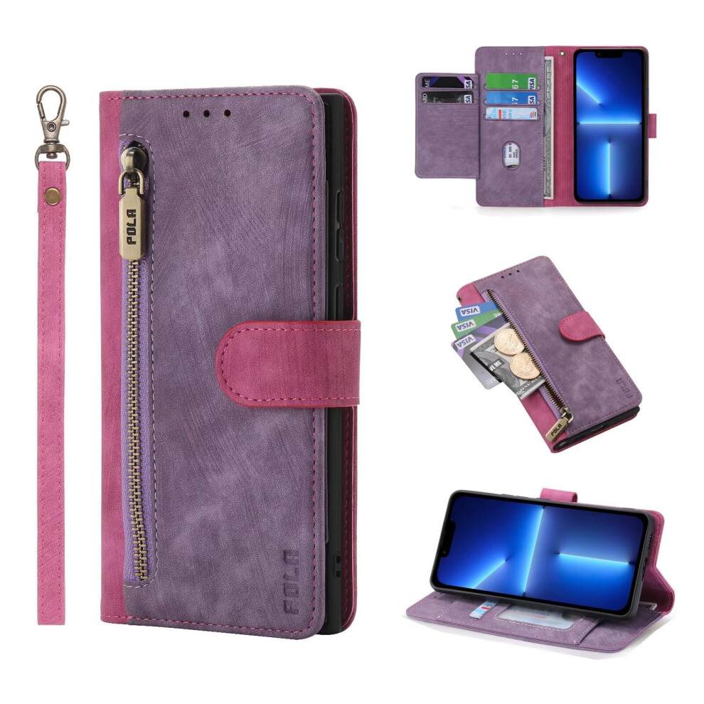 Pu Leather Flip Wallet Case Magnetic Shockproof Rfid For Oppo Reno 11F 5G And F25 Pro Purple 9169991089997