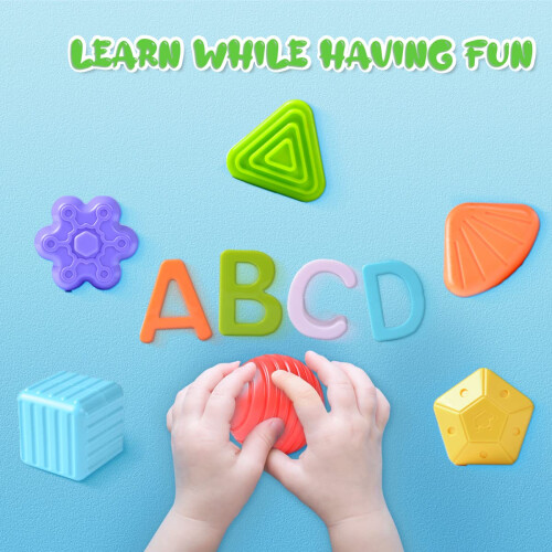 Shape Sorter Toy Cube with 14 Sensory Blocks for Toddler Learning and Fine Motor Skill Development 1