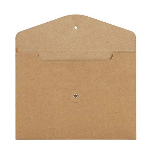 10Pcs  String Envelope File Folders A5 Letter Size Document Organizer for Office School Brown 1