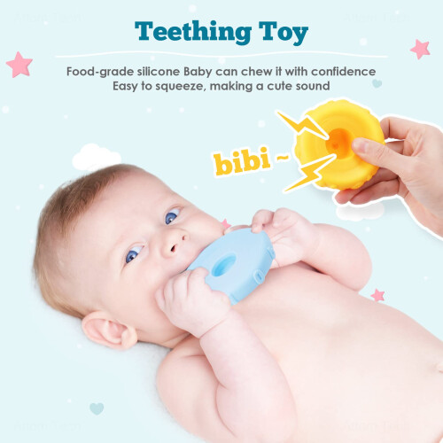 Silicone Stacking Ring Teether Toy with Soft Nesting Rings for Baby Early Learning Play 2