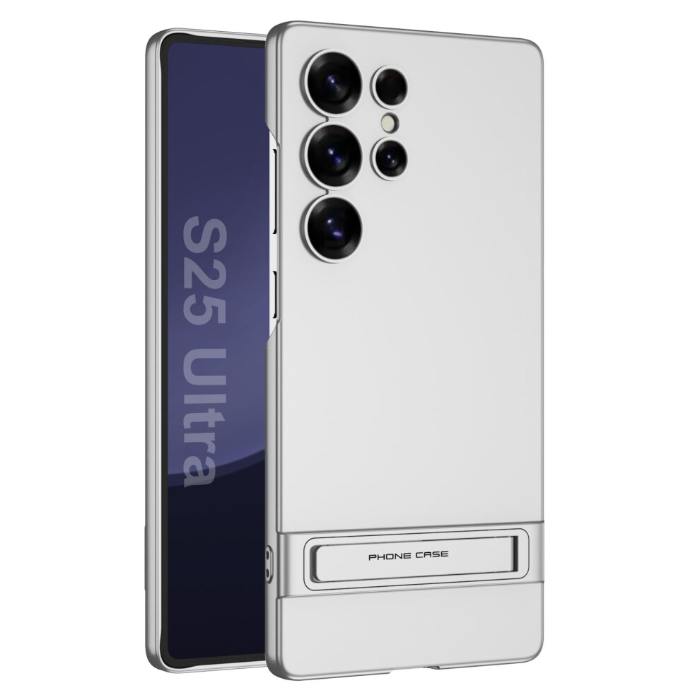 Frosted Case With Hidden Kickstand And Camera Protection For Samsung Galaxy S25 Ultra Silver 9169991090252