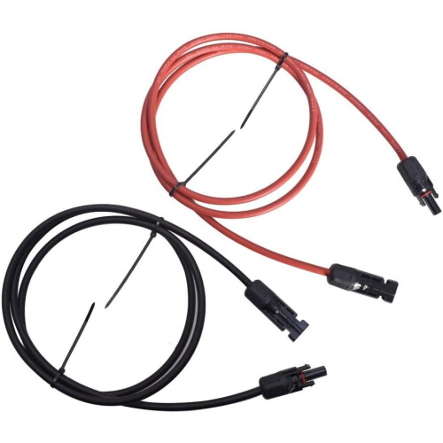 5ft Black and Red Solar Panel Extension Cable with MC4 Connectors, OEM Fit, Durable Performance 2
