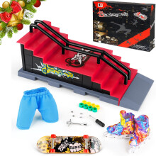 Finger Skateboard Ramp Kit with Half Pipe Skate Park for Tricks, Style F