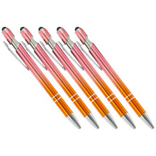 50pcs Gradient Metal Ballpoint Pens Touchscreen Pen for Writing Stationery Office School Supplies B