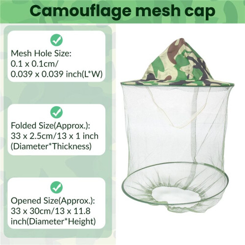 Camouflage Patten Beekeeper Hat Beekeeping Face Mask 1