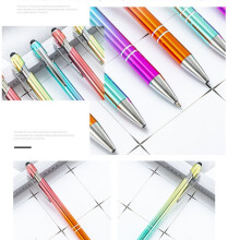 50pcs Gradient Metal Ballpoint Pens Touchscreen Pen for Writing Stationery Office School Supplies B