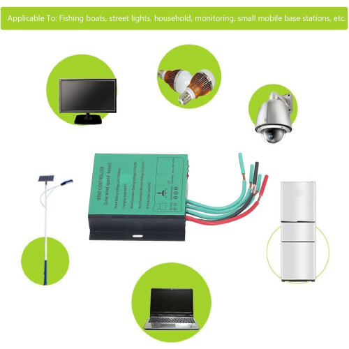 MPPT Wind Charge Controller 12V 24V, IP67 Waterproof with AutoMatch, Brake and LED Indicators 1
