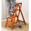Folding Step Stool Solid Wood 2 Step Ladder Chair with Hidden Storage for Home Use White 3