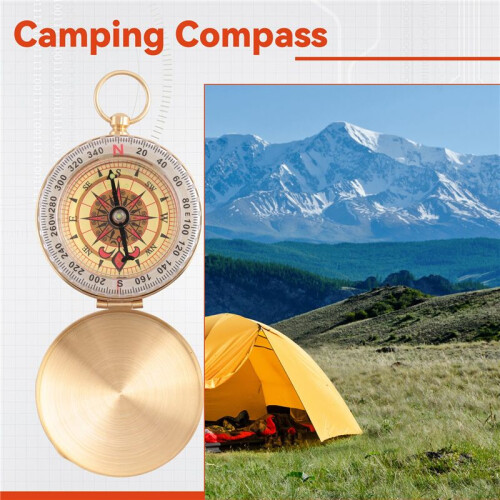 Classic Brass Pocket Watch Style Camping Compass 1