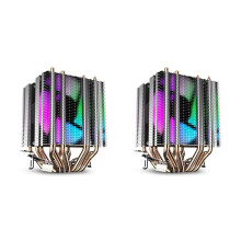 2X Cpu Air Cooler 6 Heat Pipes Twin-Tower Heatsink with 90mm Rainbow LED Fans for 775/1150/1155/1156/1366