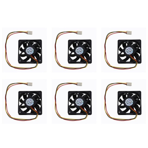 6X CPU-Luefter Kuehlventilator 60 X 60mm Box Computer - Schwarz