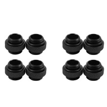 8Pcs G1/4  External Thread Male to Male Water Cooling Rotary Fitting Adapter Water Cooling Connector Black