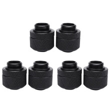 6Pcs Water Cooling Fittings G1/4 External Thread Pagoda for 9.5X12.7Mm Soft Tube Computer Cooling System Connector Black