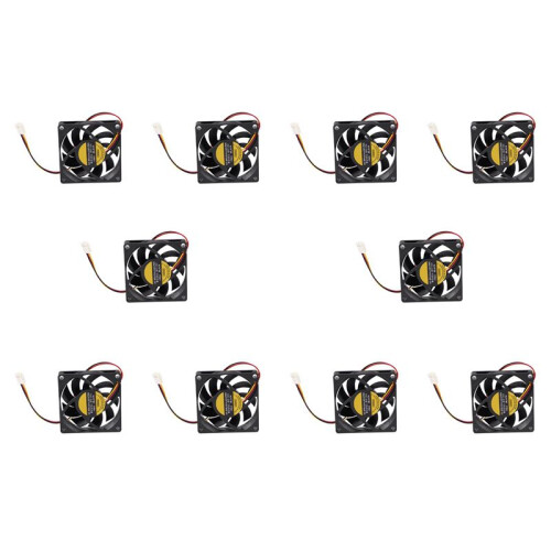 10pcs 70x70mm 12V 3-Pin PC Computer Case CPU  Brushless Cooler Cooling Fan Black