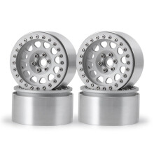 4pcs 2.2 Inch Aluminum Beadlock Wheel Rims Matt Silver 35mm for 1/10 Axial Wraith RC Rock Crawler