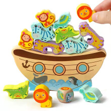 Montessori Wooden Animal Stacking Blocks for Kids Ages 38 Educational Balancing Toy