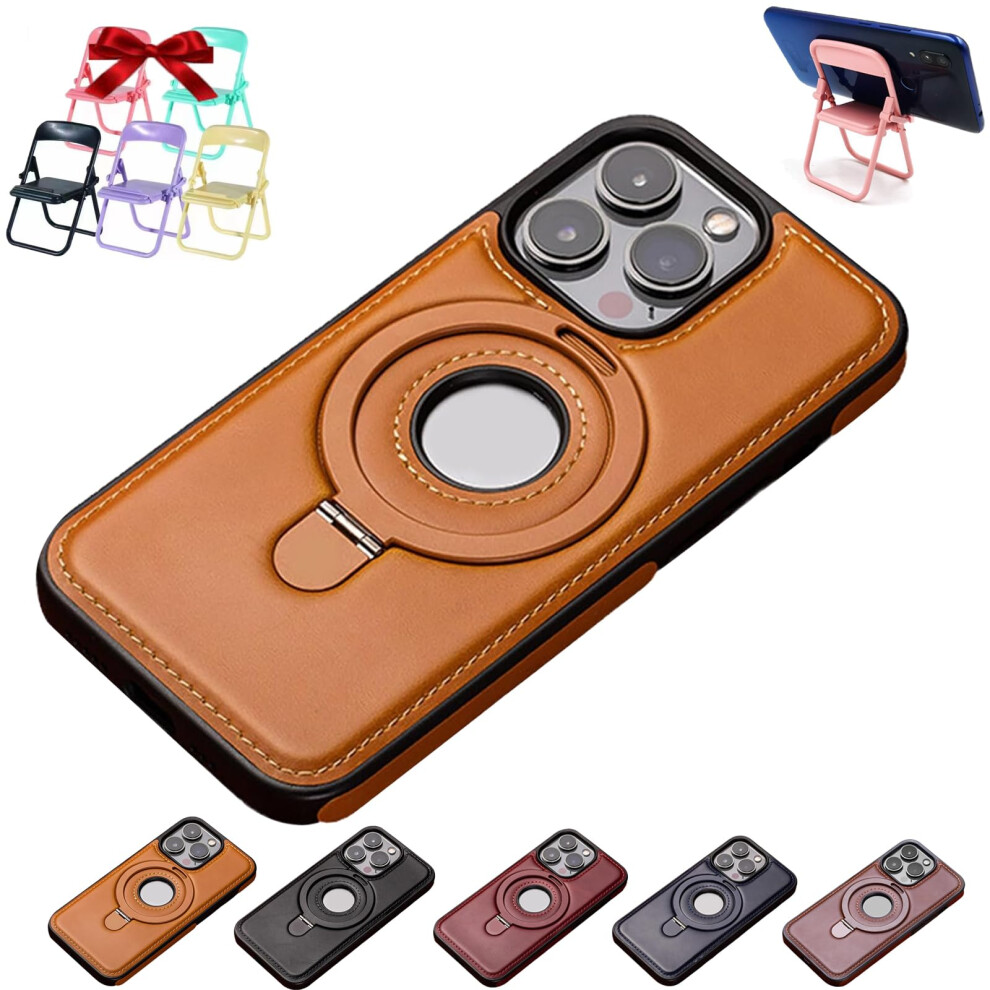 Leather Case Magnetic Stand Shockproof Fullcoverage For Iphone 12 13 14 15 16 Brown 9169991090627