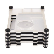 6X Acrylic Transparent / Clear & Black Case Cover for Raspberry Pi 4 Model B, with Cooling Fan for Raspberry Pi 4B