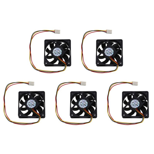 5X CPU FläKt KylarfläKt 60 X 60 mm Box Dator - Svart