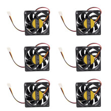 6Stück 70 X 70mm 12V 3-Pin-PC-Computer-Case CPU  Buerstenlos-Kuehler Luefter Schwarz