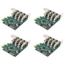 4X LåGprofil 4 Portar PCI-E Till USB3.2Gen1 HUB PCI Express Expansionskortadapter 5 Gbps USB1.1/2.0/3.0 Operativsystem