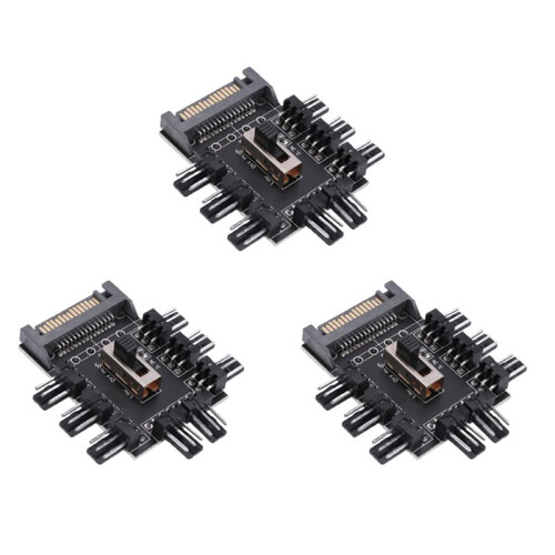 3X Multi Way Splitter Cooler Ventola di Raffreddamento Hub PC Computer  da 1 A 8 Pin 12V Power Socket PCB Adapter XXM8
