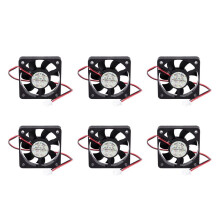 6pcs 50mm 12V 2Pin 4000RPM Sleeve Bearing PC Case CPU Cooler Cooling Fan