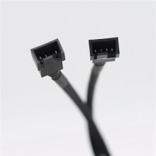 6X 1 to 2 Way Braided Cable Y Splitter 3/4 Pin PWM Male Connector Fan Computer PC Fan Extension Adapter Cable