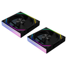 2X V2RS Gehäuselüfter Magic Block Free Splicing 120 mm PC-Computer 12 V Gehäuselüfter Lian 3PIN 5 V ARGB Divine Light Li Schwarz, A