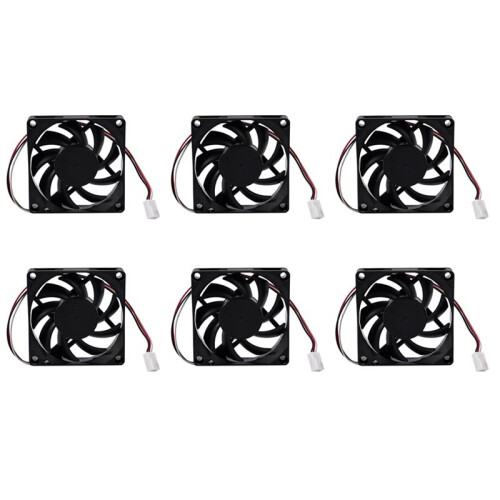 6X Computerbehuizing Koeler Ventilator 3PIN 12V 7CM 70MM PC CPU Koelkoeler Ventilator 1